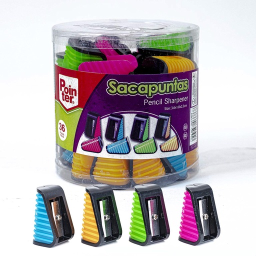 [SH-1803] SACAPUNTAS PLASTICO BICOLOR 1 HUECO