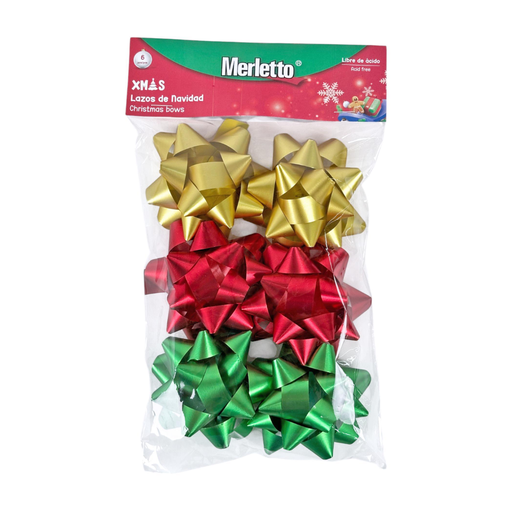 [784-8824602] LAZOS SATINADO 3" 3 COLORES SURTIDOS 15x25 UNIDAD