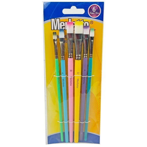 [780-1594194] SET DE 6 PINCELES PLANOS CON #2,4,6,8,10,12