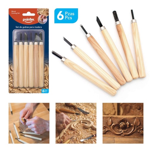 [CK-2244] SET DE GUBIAS PARA MADERA x 6 PZAS.