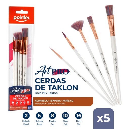 [AB-2371] SET DE PINCELES ART PRO x5PZAS