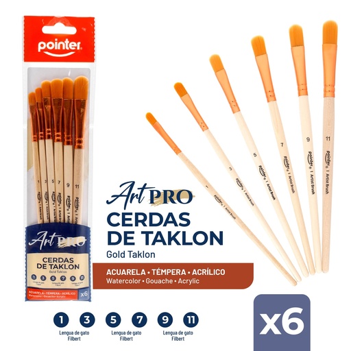 [0513B] SET DE PINCELES ART PRO x6PZAS