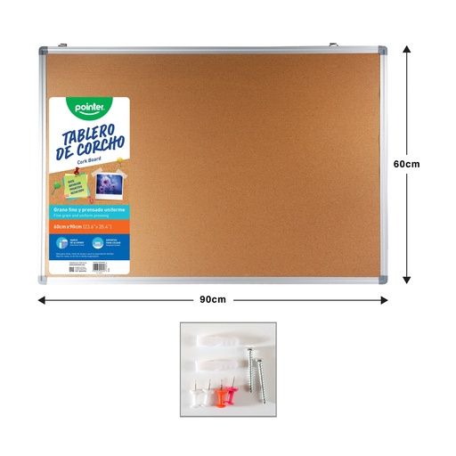 [CRB-60X90] TABLERO DE CORCHO - 60 x 90CM